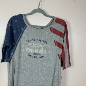 Harley-Davidson Classic Customs Tee - Gray, Blue, Red